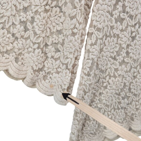 Audrey 3 plus 1 Open Cardigan Womens Cream Boho Lace Flare Sleeve Size S - Picture 8 of 8